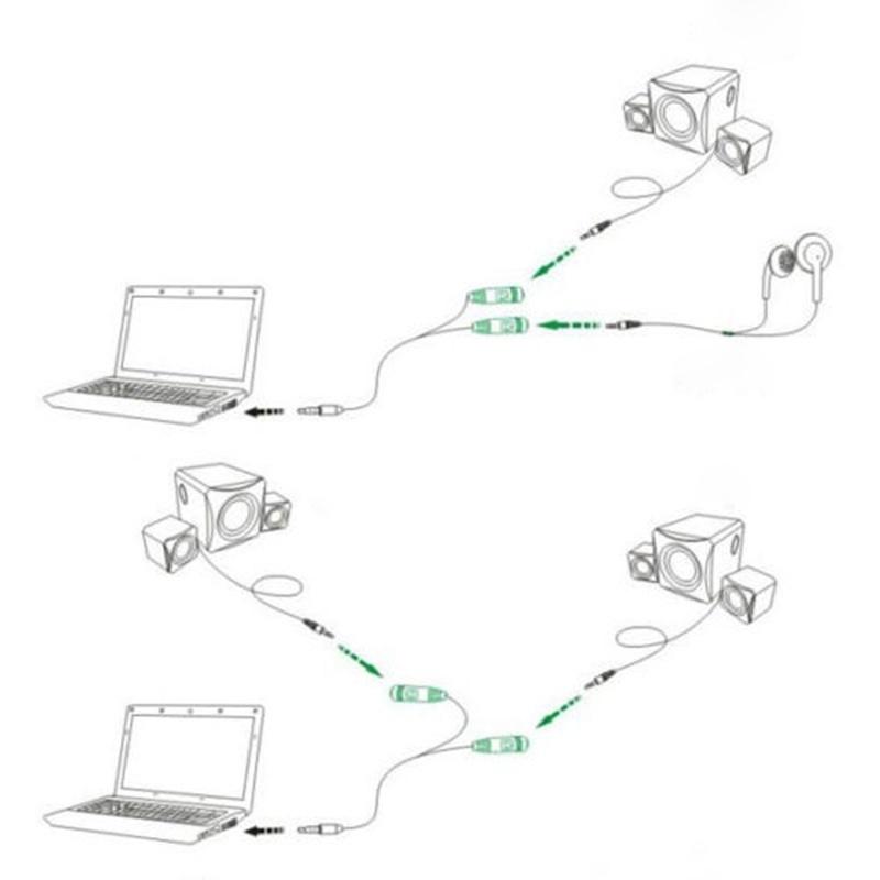3,5 мм аудио микрофонный разветвитель Y-кабель адаптер для наушников 1 штекер на 2 двойных гнезда