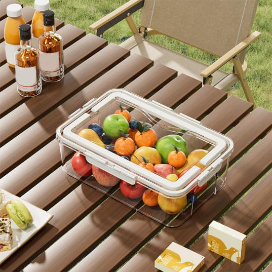 Коробка для хранения продуктов, коробка для закусок, контейнер с крышкой, большая емкость, не содержит бисфенол-А, прозрачный дизайн, легко чистить, разделенный поднос для сервировки