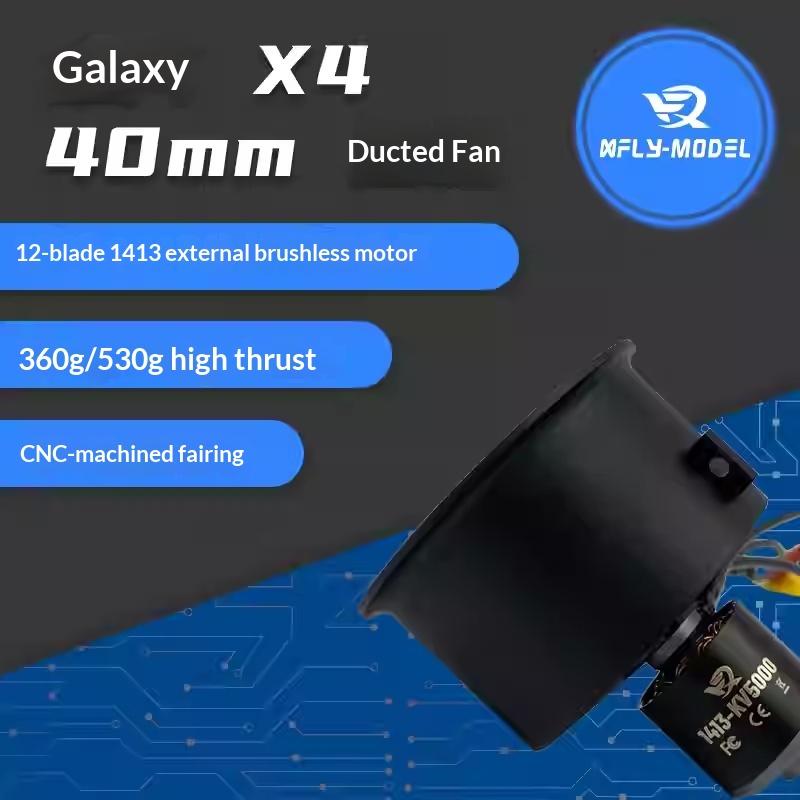 Xfly Model 40 мм 12-лопастной канальный вентилятор EDF 3/4 Мощный блок с внешним бесколлекторным двигателем 4S 1413-KV5000 для RC реактивных самолетов