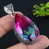 Двухцветный турмалин драгоценный камень 925 стерлинговое серебро подарок ювелирное изделие кулон 2,25"