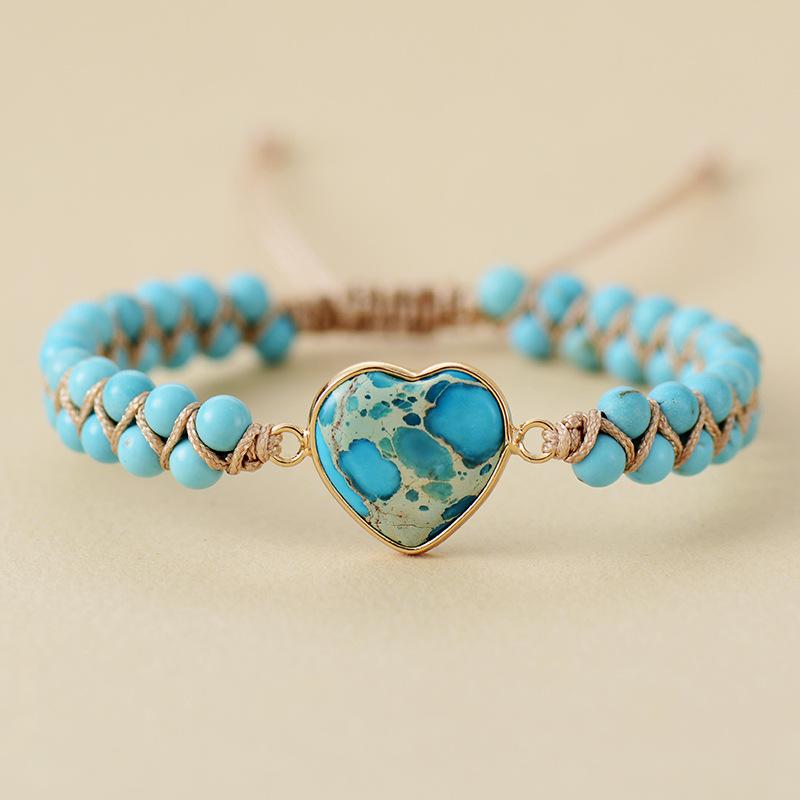 Europe and the United States hot-selling emperor amethyst love double-layer hand-woven bracelet adjustable bracelet
