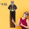 Durable PET Paper Wind Sock Day of The Dead Hanging Decoration, Dia De Los Muertos Floral Skull Party Supplies Foil Fringe Decor, Mexican Fiesta