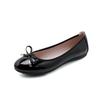 Fashion Ladies Single Shoes Bowtie Flats Patent Leather Loafers Women Round Toe Roll-Up Shoes Woman Bridesmaid Flats Zapatillas Mujer