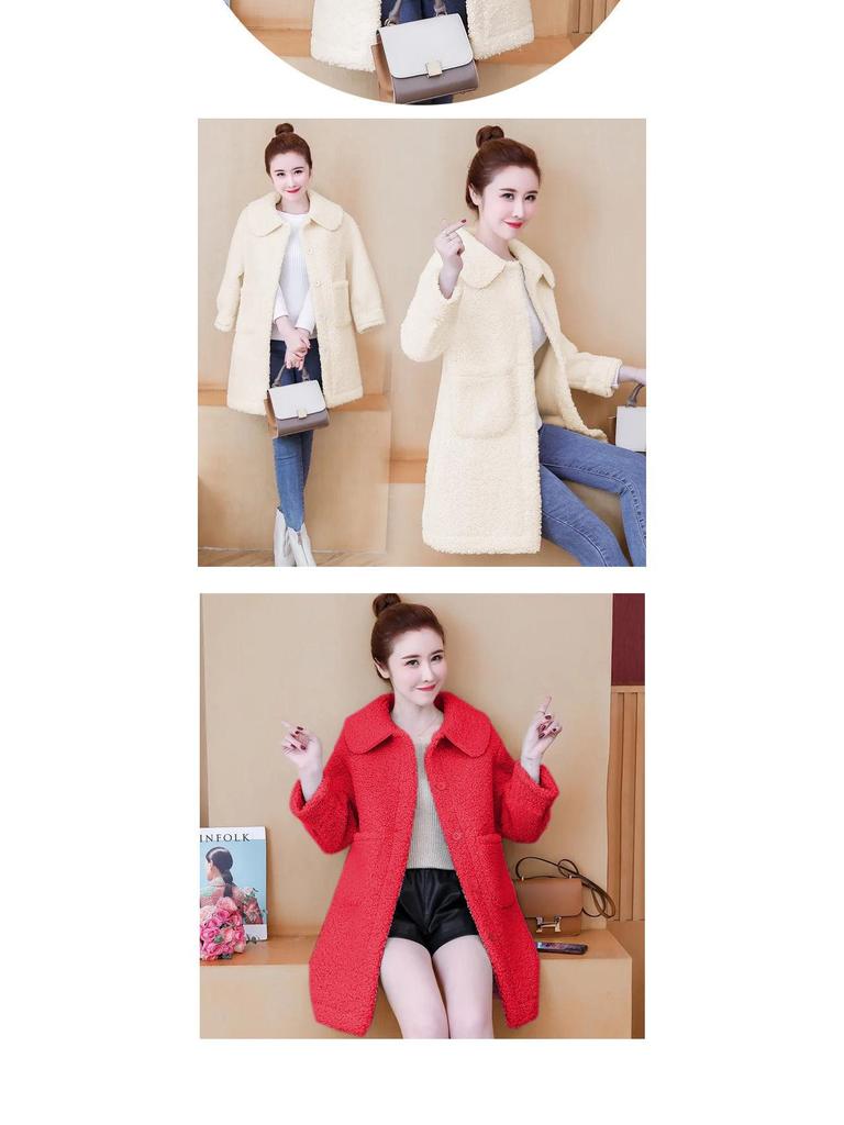 Women's Short Faux Lamb Wool Coat - 2022 Autumn/Winter Korean Style Loose Fit
