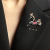 Cute Enamel Horse Brooch Rhinestone Horse Lapel Pin Alloy Animal Brooch Pin Outfit Accessory for Coats Scarves Bags