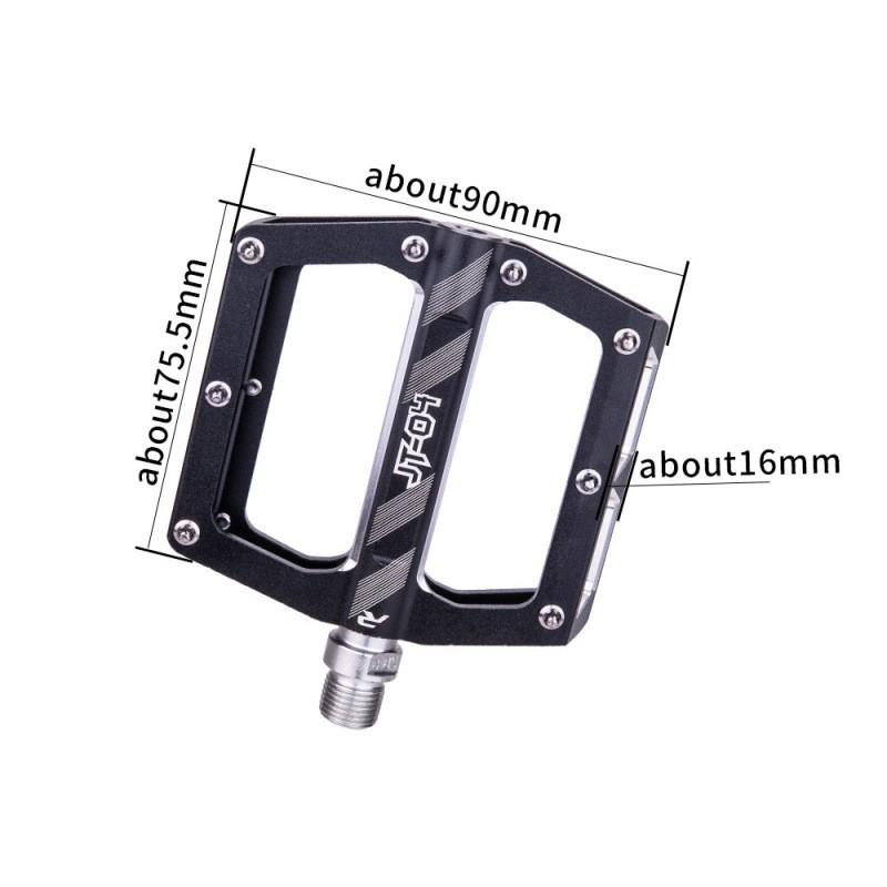 Aluminum Bicycle Pedals With Chromoly Steel Axle Mountain Road Bikes JT04 Black Red