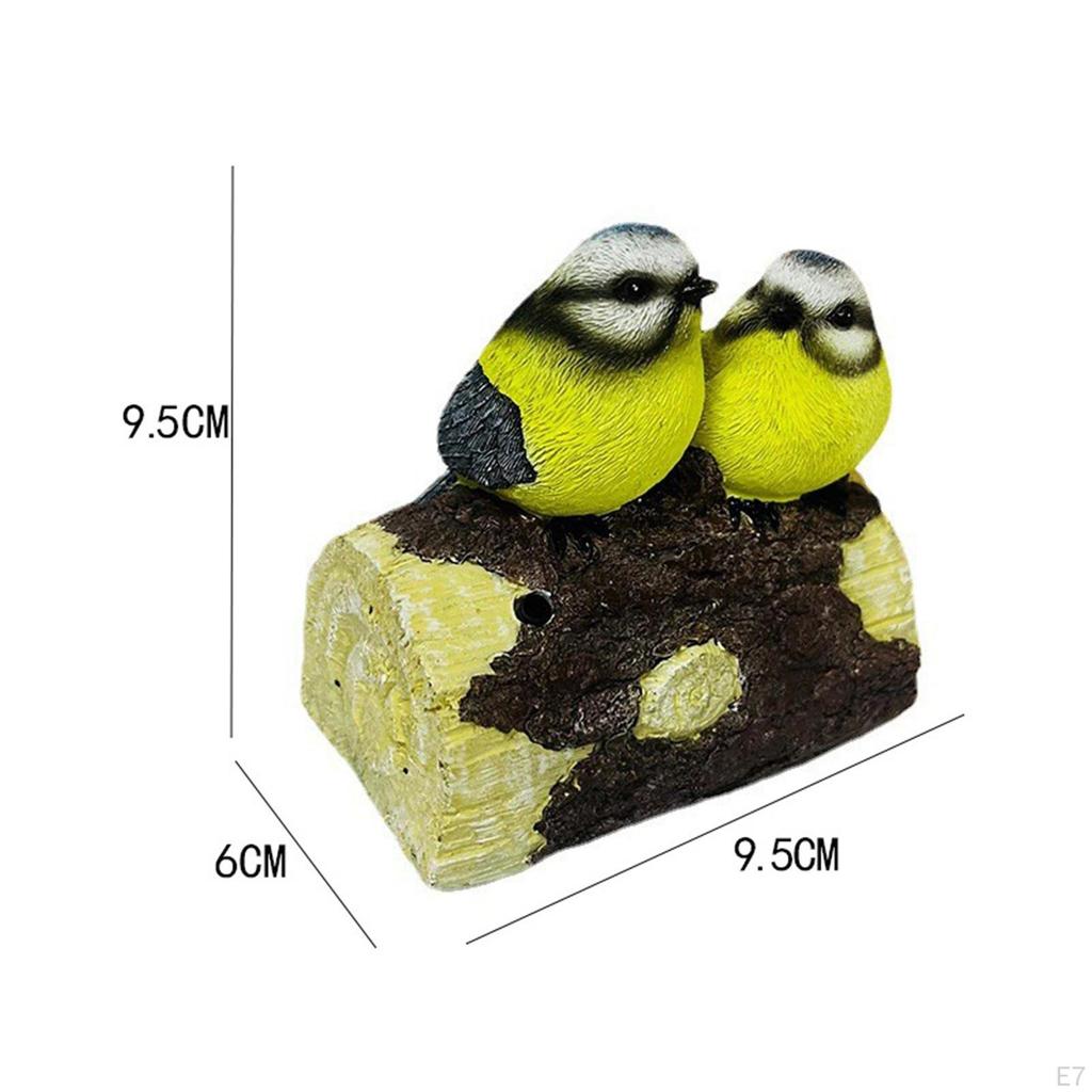 Figurine Bird Statue, Miniature Animal Sculpture LED Ornament Figure for Bonsai Fairy