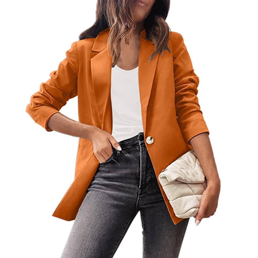 Женский однотонный повседневный кардиган с длинным рукавом и карманом, повседневная куртка, пиджак