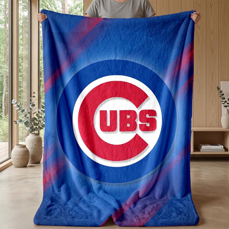 Chicago Cubs Flannel Fleece Blanket Cozy Warm Throw Blanket For Couch Bed Travel All Season Use