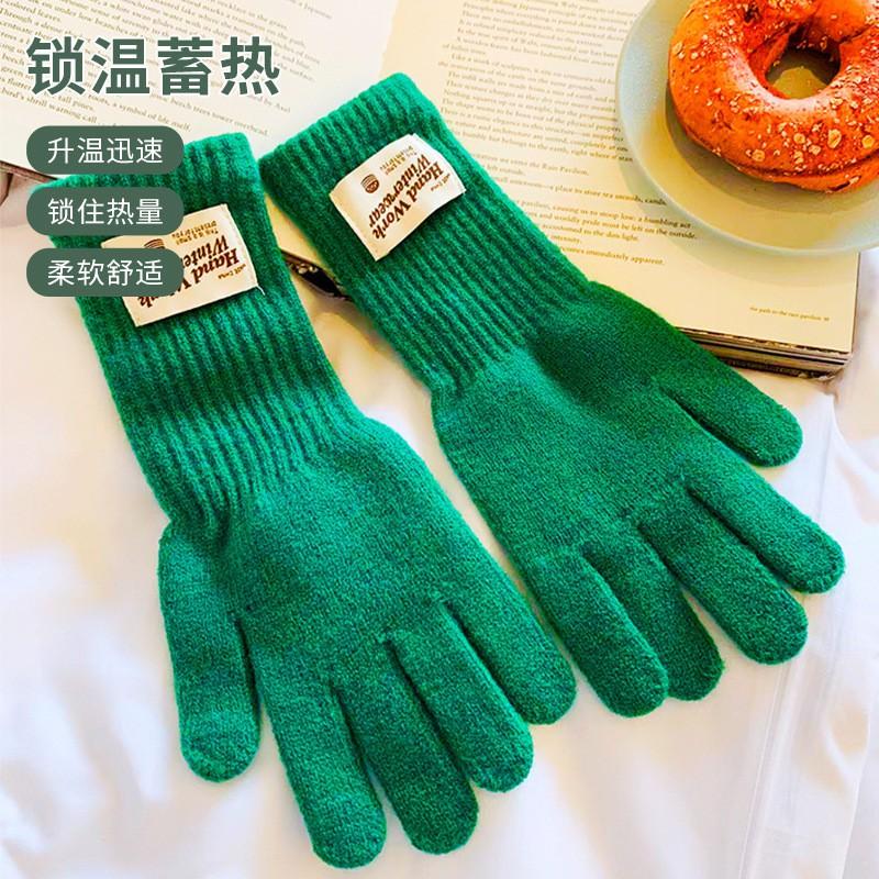 Winter Knitted Touchscreen Gloves Adults Long Wrist Warm Windproof Cycling Commuting Unisex