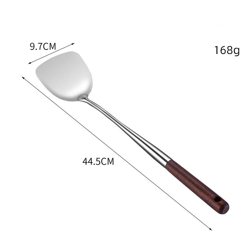 304 Stainless Steel Spatula Add Wooden Handle Stir -fry Kitchen Spoon Spoon Kitchen Supplies Kitchen Utensils