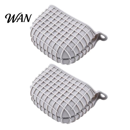 Baking Gloves 2Pcs Silicone Oven Mitts Heat Resistant Thick Grid Pattern Non-Slip for Microwave Kitchen Accessory Temperature Clip