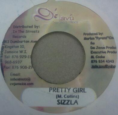 7-дюймовая пластинка SIZZLA - Pretty Girl NONE Dé Javú Продукт Ямайка Регги, Ска и Даб Б/у