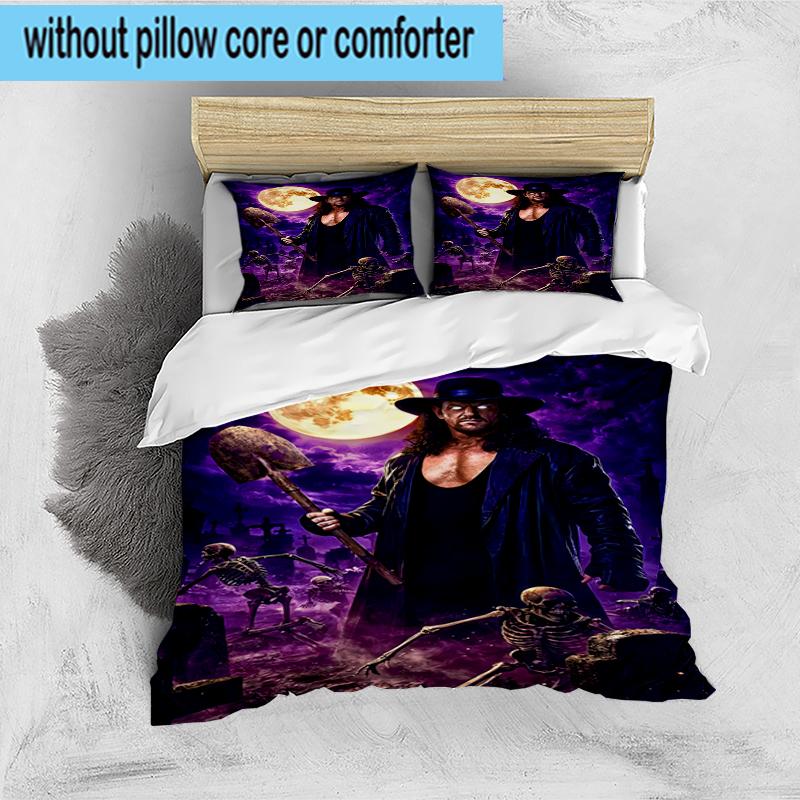 3PCS Moonlit Graveyard Undertaker Bedding Set,Including 1pc Duvet Cover And 2pcs Pillowcases Perfect for Bedroom, Dormitory, Fan Christmas gift