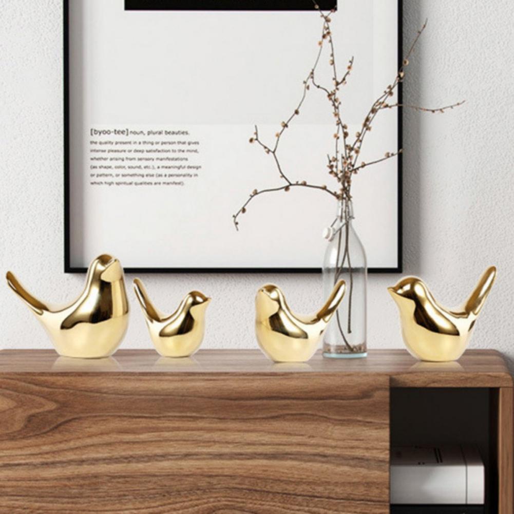 2 шт. Керамические украшения в виде птиц золотого/серебряного цвета, благословляющие украшения в виде птиц