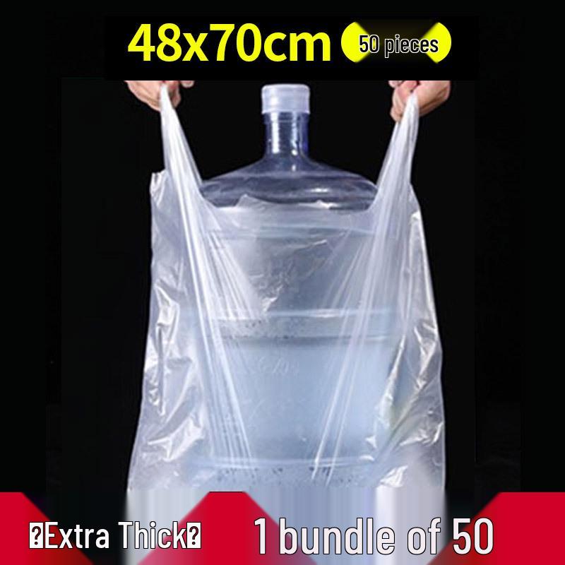 Прозрачный белый пластиковый пакет-майка для упаковки продуктов и фруктов - Одноразовый и удобный для использования на вынос и в супермаркете