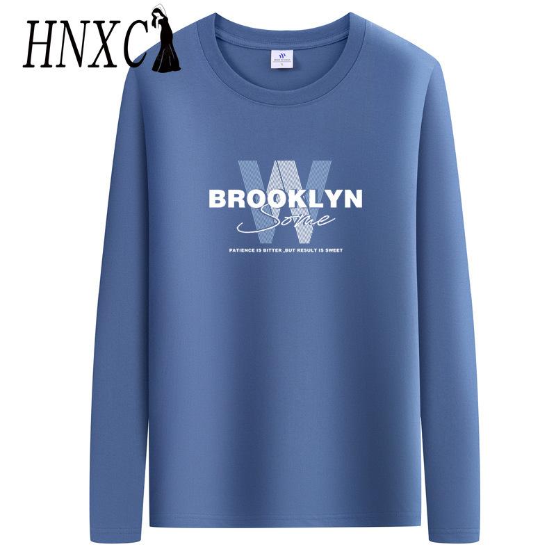 HNXC Футболка с длинными рукавами из хлопка, мужская модная свободная рубашка с рисунком «сострадание»