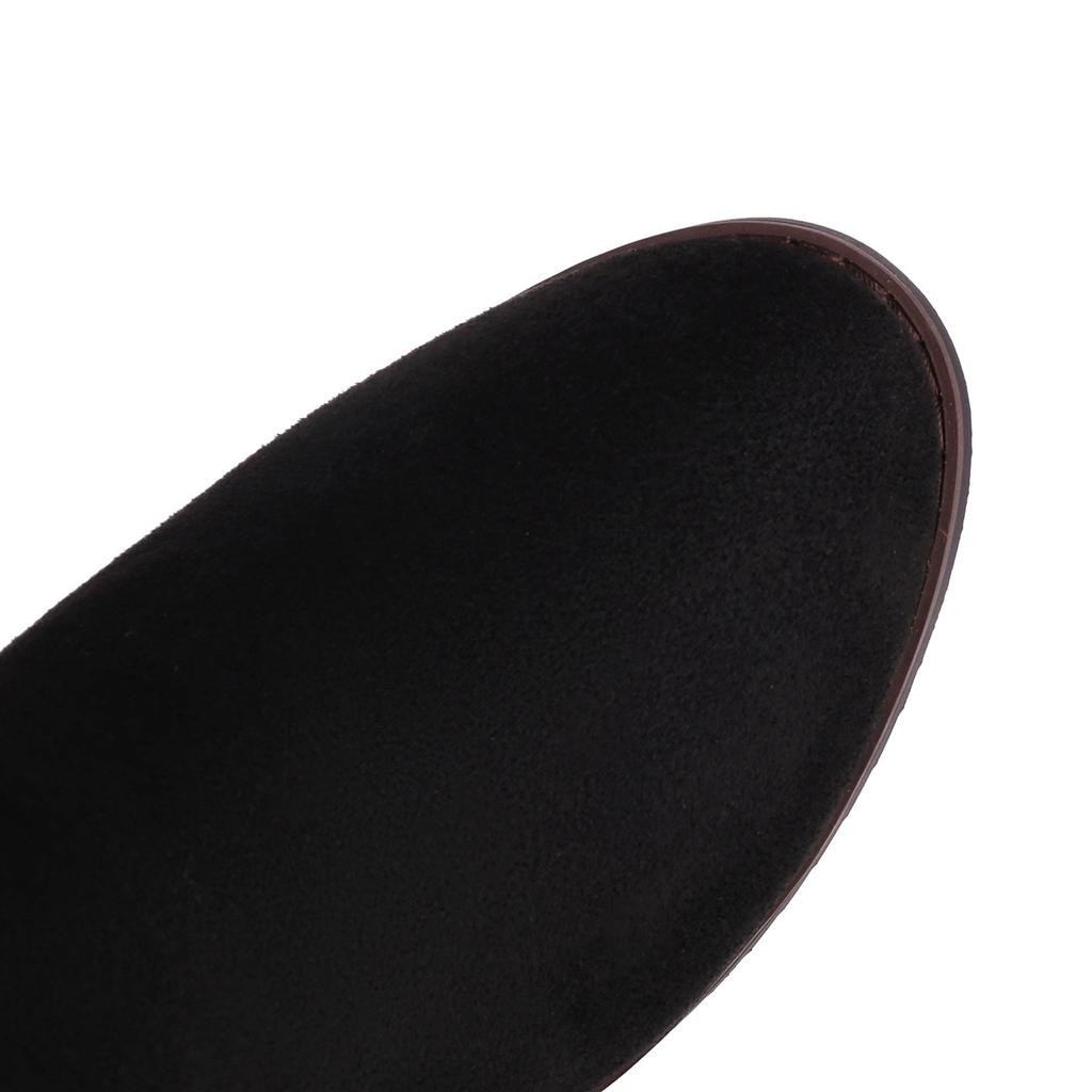 Женские сапоги на низком каблуке, осенне-зимние, новые, на толстом каблуке, большие размеры, теплые, плюшевые, средние сапоги