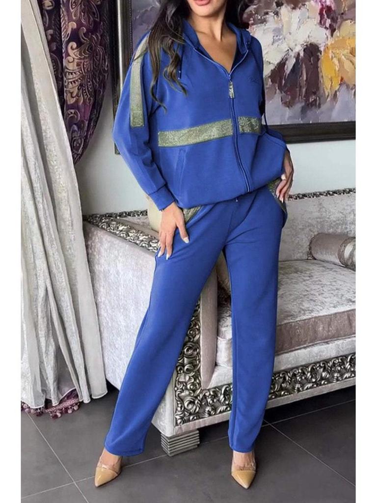 2024 Euro-American Autumn/Winter Casual Long Sleeve Sweatshirt and Pants Set