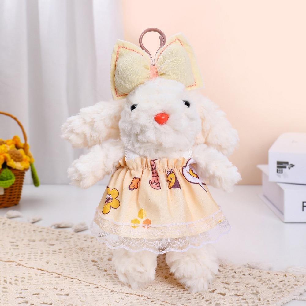 Rabbit Doll Drooping Ear Rabbit Pendant Bowknot Car Key Ring Plush Rabbit Keychain Small Gifts