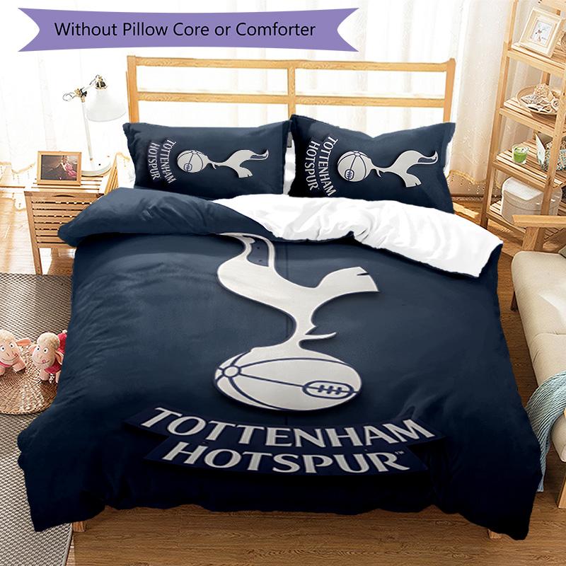 3pcs T-Tottenham Hotspur Design Cover Set - HD Printed Bedding with 1 Cover and 2 Pillowcases - Perfect for Home and Dorm Decor