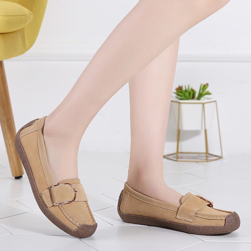 Большой размер молодежный тренд пряжка улитка женская обувь ретро удобная обувь для ног повседневная мода женские туфли-бобы