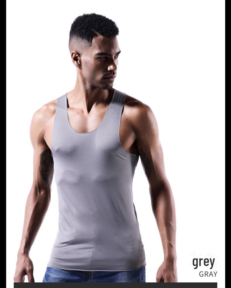 Мужской дышащий спортивный жилет Ice Silk с круглым вырезом и облегающим кроем