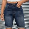 Женские джинсовые классические универсальные модные шорты с высокой талией