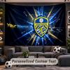 Wall Hanging Tapestry Custom NameLeeds United Pattern Personalized Printed Fabric Wall Decor