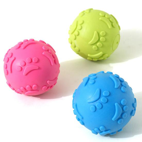 Dog Squeaky Ball Toy Interactive TPR Ball Chew Toy for Aggressive Chewers Puppy Teeth Cleaning Toy for Large Small Dogs
