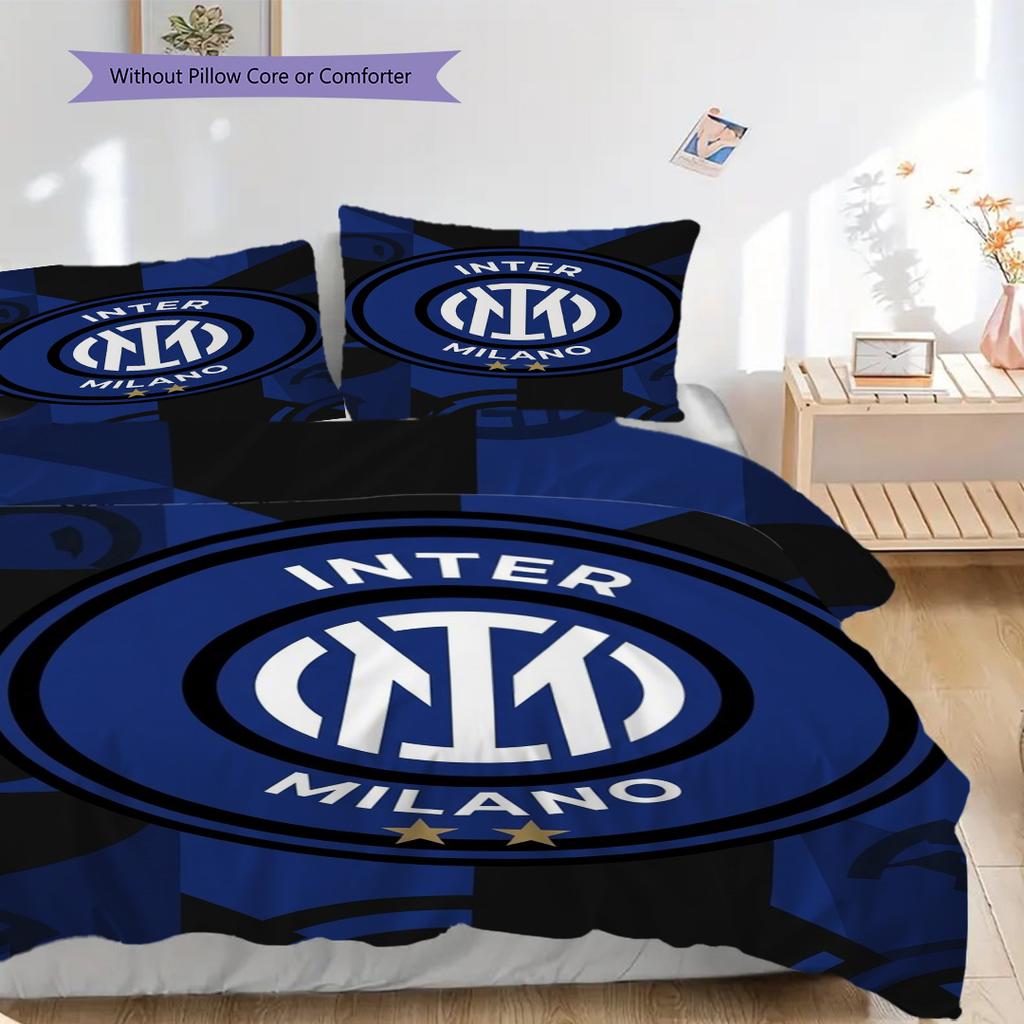 Inter Milan Legacy: Blue Passion Bedding (1 * duvet cover + 2 * pillowcase, without core) Soft and comfortable Christmas birthday gift