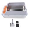 Cat Litter Box Stainless Steel Large Capacity Top Entry Anti Splashing Metal Litter Pan with Leakpro