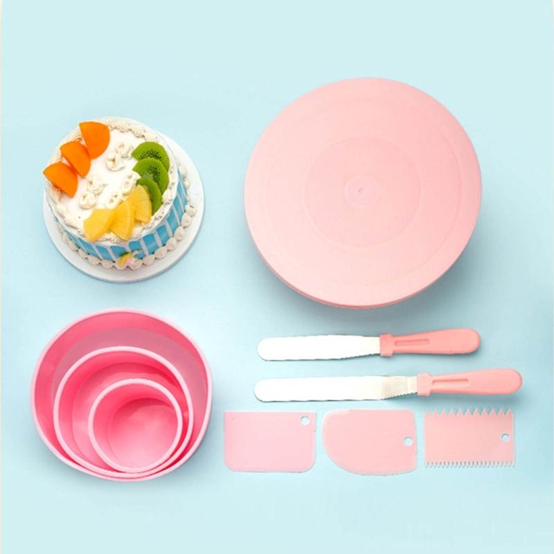 9 предметов для украшения торта DIY выпечка вращающаяся подставка нескользящий стол для труб круглая силиконовая форма для торта для кухни выпечка