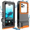Водонепроницаемый чехол для iPhone для дайвинга, водонепроницаемость IPX8 до 15 м, сенсорный экран, подходит для летней фотосъемки в жаркую погоду, (Глубина вверх),