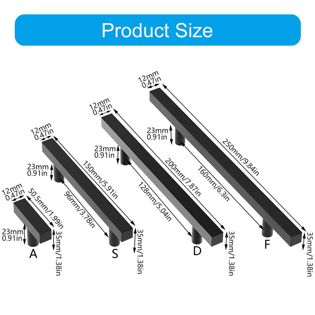 Ручка для шкафа из алюминиевого сплава, квадратная декоративная ручка для кухонного шкафа, гардероба, прочная