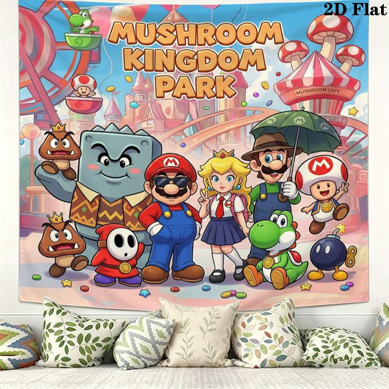 Super Mario Wall Tapestry Aesthetic Wall Hanging Printed Fabric Blanket Decorative Tapestries For Bedroom Living Room Home Decor