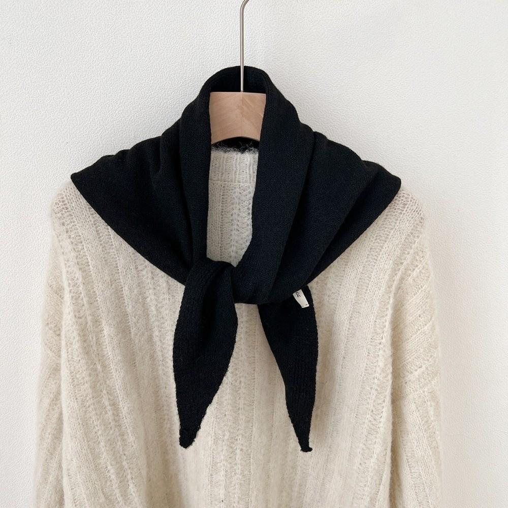 Striped Cross Scarves Wool Cross Neckerchief Long False Collar Girl