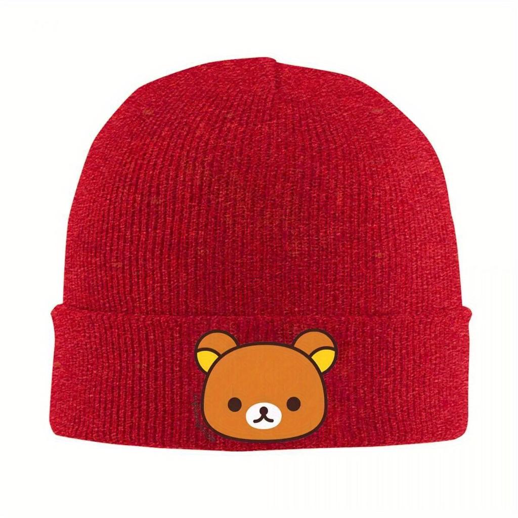 Rilakkuma Hats Autumn Winter Beanies New Kawaii Bears Cute Aesthetic Cap Unisex Acrylic Knitted Hat
