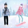 2 комплекта/упаковка Зимние лыжные наряды для кукол 11,5 дюймов/30 см Аксессуары для лыжных игр Одежда для кукол с шапкой и шарфом Повседневный стиль