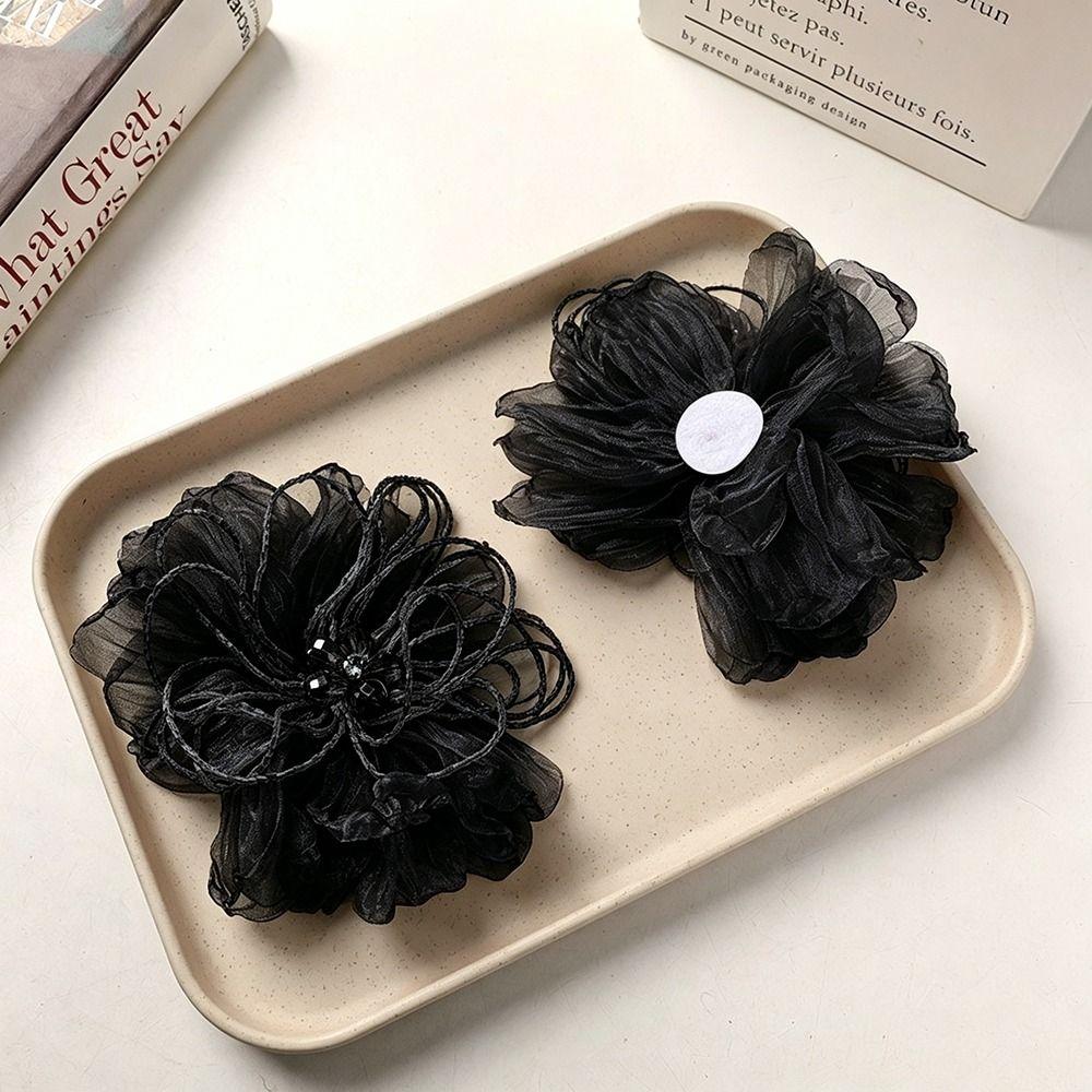Organza Fabric Fabric Flower Corsage Beaded Flower Flower Applique Flower Patch Formal Wear