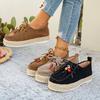 Fashion 2025 Women Sneakers Slip-On Soft Style Flats Lace Up Casual Comfortable Shoes Autumn Anti-slip Grass Weaving Women Shoes