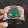 Faceted Zambian Emerald Bangle Copper Wire Wrapped Cuff Bracelet Gemstone Adjustable Bangle Handmade Bangle Copper Wire Jewelry Wedding Gift