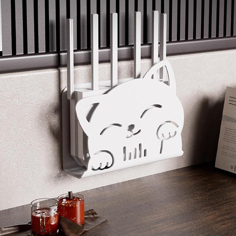 Настенный Беспроводной Wifi Роутер Полка Коробка для Хранения Форма Кошки Пластиковый Органайзер Коробка Держатель для Кабелей и Питания Коробка-Органайзер Домашний Декор