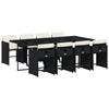 VidaXL Ensemble à manger de jardin 9pcs coussins noir résine tressée 3277865