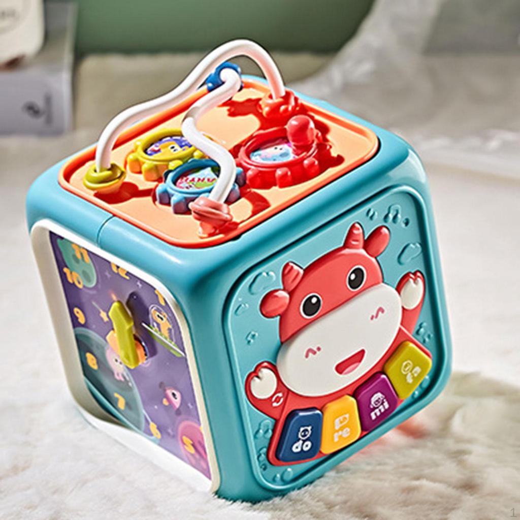 Активный куб Детские музыкальные игрушки 6-сторонний игровой центр Игрушка для мальчиков и девочек