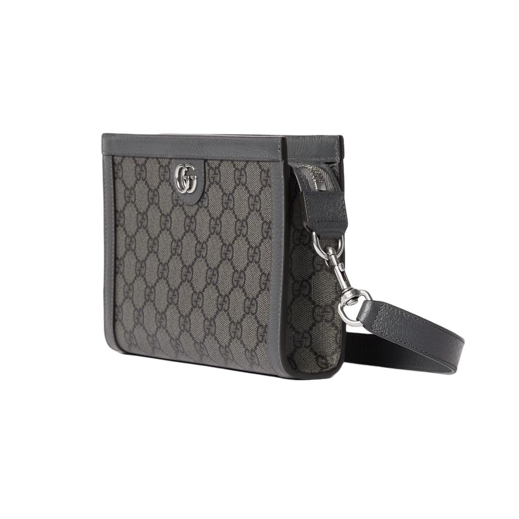 Gucci Ophidia Сумка через плечо мини с двойным логотипом G и застежкой-молнией из канваса Supreme и отделкой из кожи Мужские сумки Серый 795467-UULBN-1244
