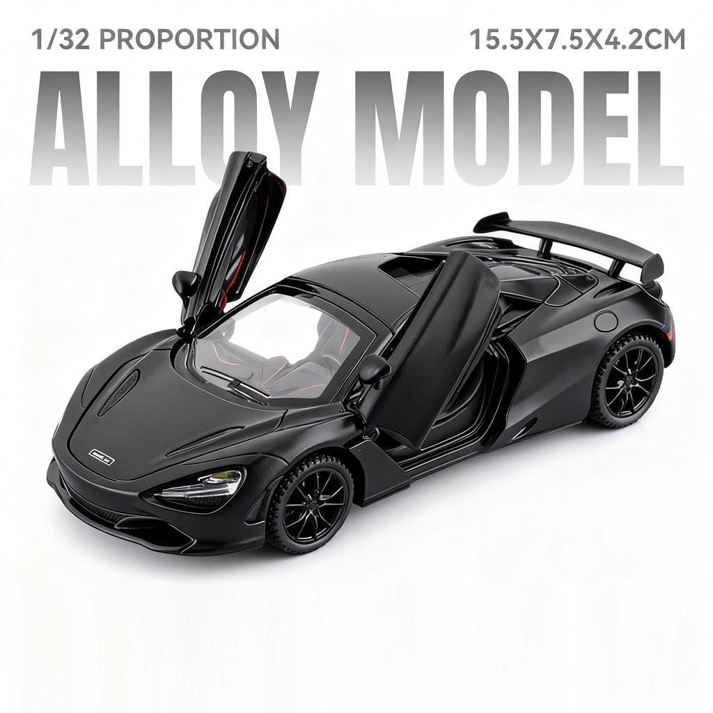 Масштаб 1:32 Revuelto 720S Модель спортивного автомобиля Игрушка Двери открываются Оттянуть Назад Звук Свет Модели суперкаров Подарки для детей