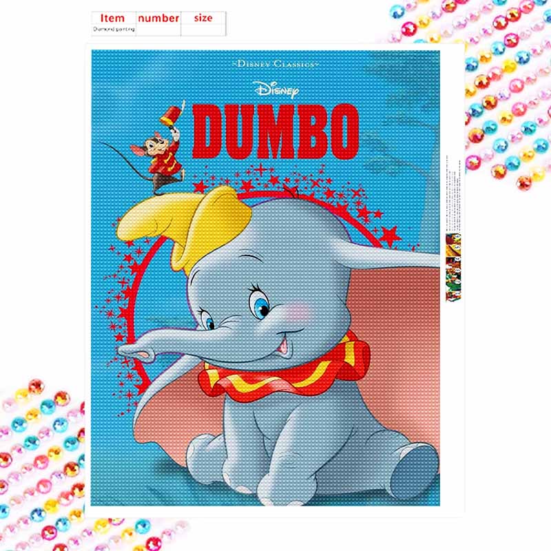 Disney Набор для алмазной живописи 5D Сделай сам Дамбо Ручная работа Алмазная декоративная картина Украшение для дома