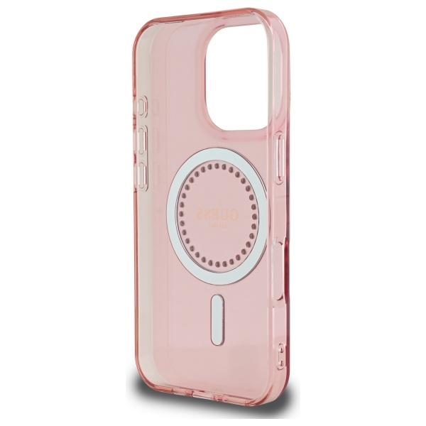 Guess Guhmp16Lpftdtep Iphone 16 Pro 6.3 Różowy/Pink Hardcase Iml Cyrkonie Magsafe