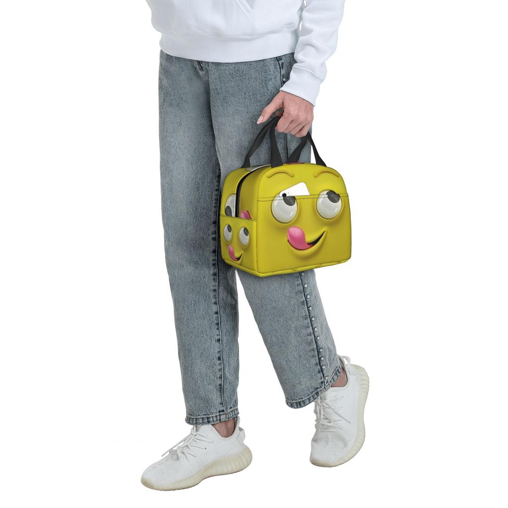 Funny Expression Insulated Lunch Bag for Women Waterproof Cooler Thermal Lunch Box School